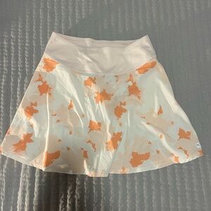 Floral Print Skirt in Cream and Orange
